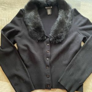 Bebe Sweater with Removable Fur Collar